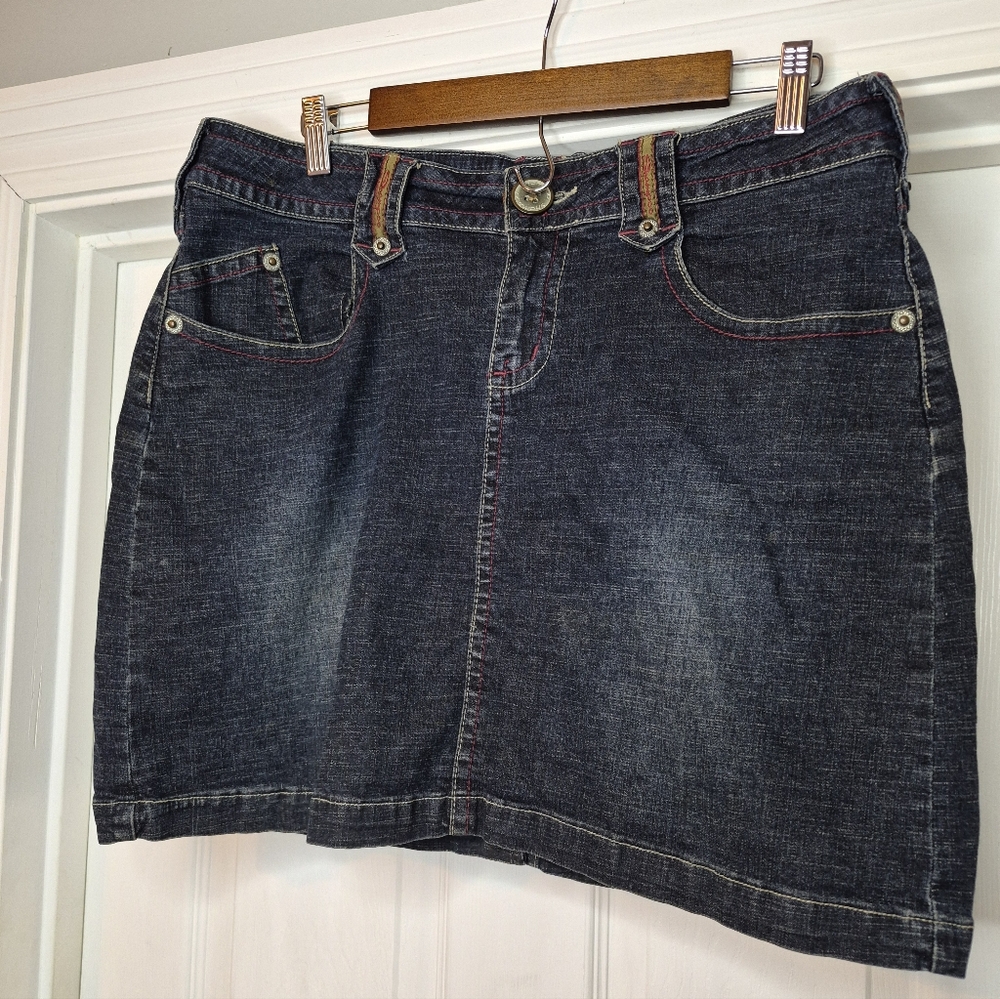 Vintage Y2K Shampoo Dark Blue Mini Skirt Size 16